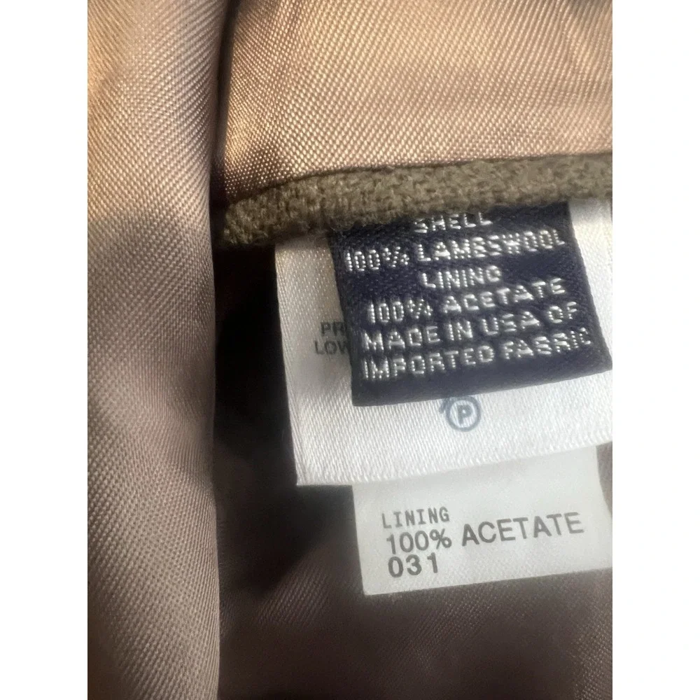 Lands End Sport Coat Mens 44L Green 3‎ Button 100% Lambs Wool